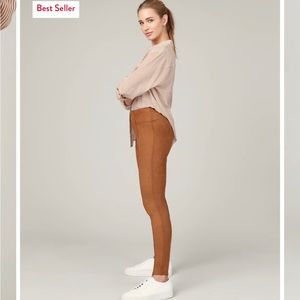 SPANX Faux Suede Leggings Size L, Rich Caramel  #20322R NEW NWT Retail $98